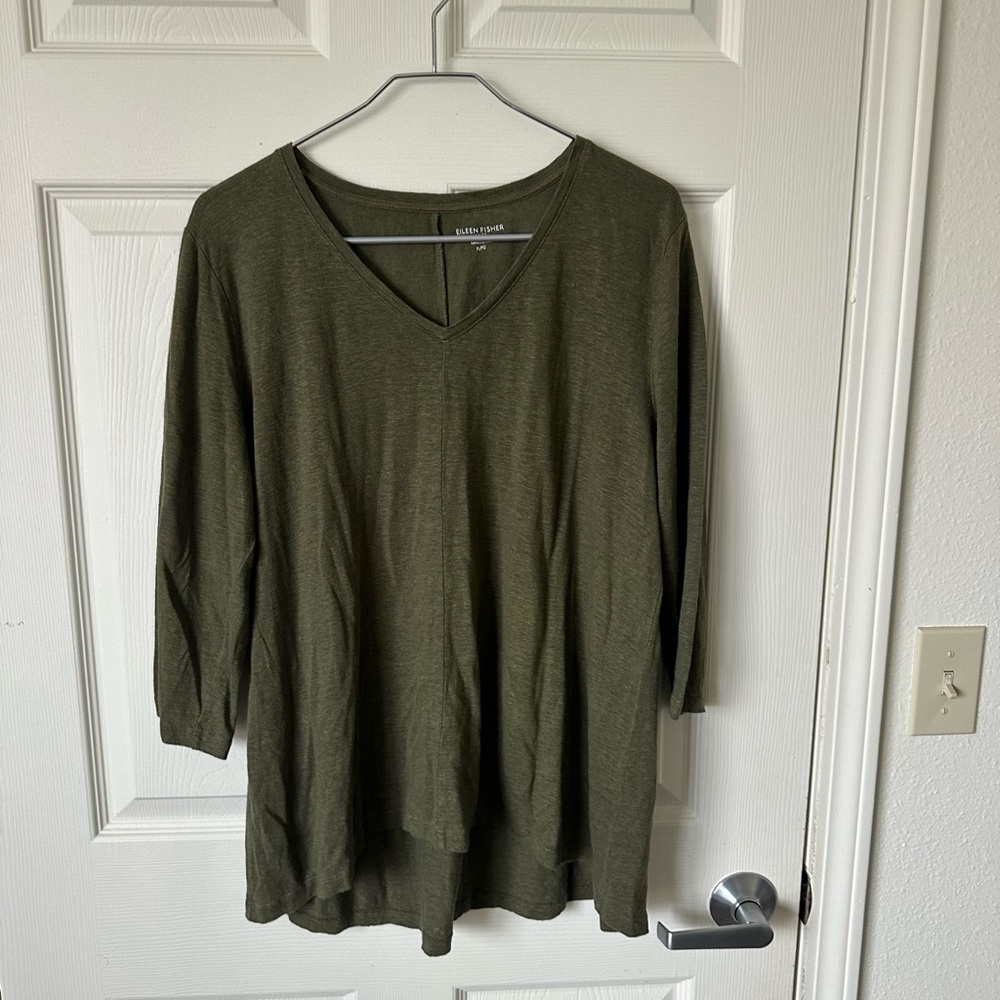 EILEEN FISHER Olive Green Shirt.
